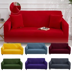 Red Elastic Solid Color Armchair Sofa Cover All-inclusive Couch Cover One Seat  2 3 Seater L Shaped Couch Protection Extensible