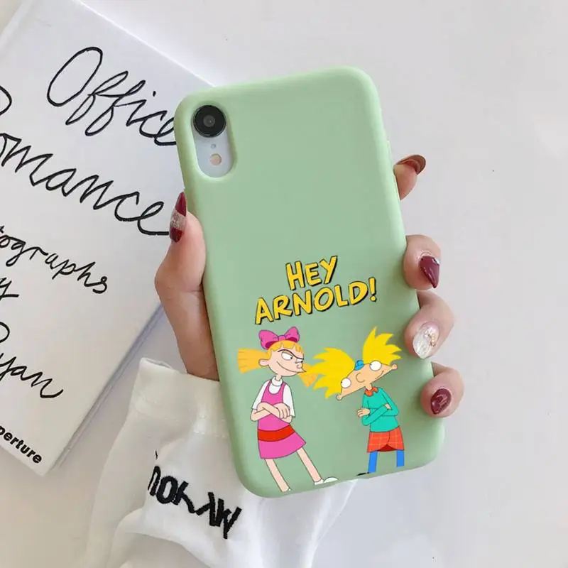 Hey Arnold Helga cute funny cartoon Phone Case Soft Solid Color for iPhone 11 12 13 mini pro XS MAX 8 7 6 6S Plus X XR