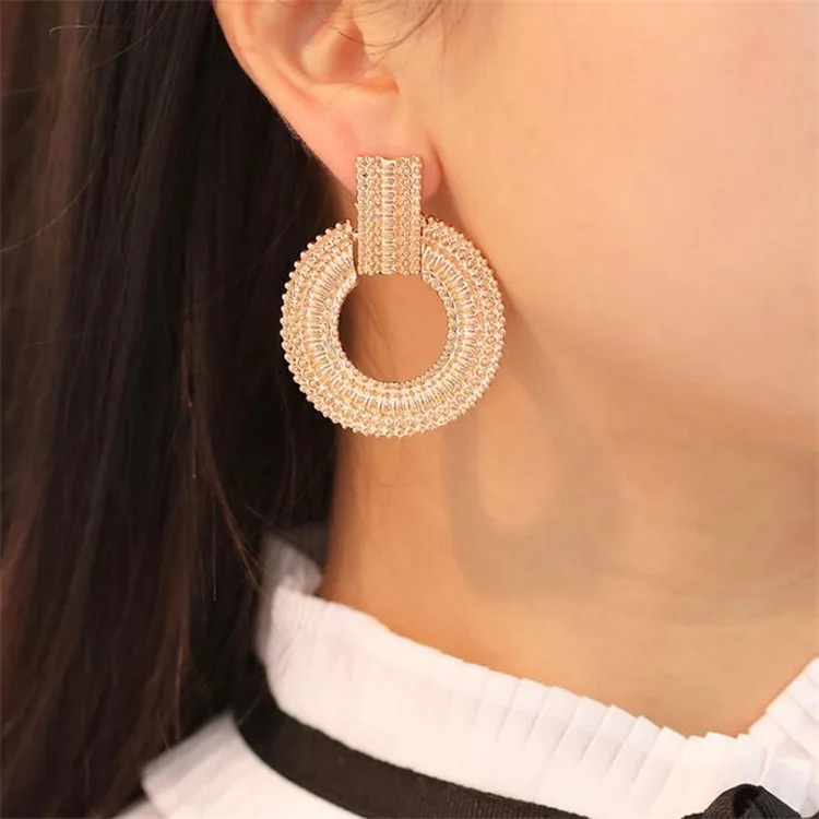 Jewelry 2022 Jewelry Simplicity Fashion Vintage Boho Versatile Temperament Metal Exaggerated Chain Circle Unusual Earrings