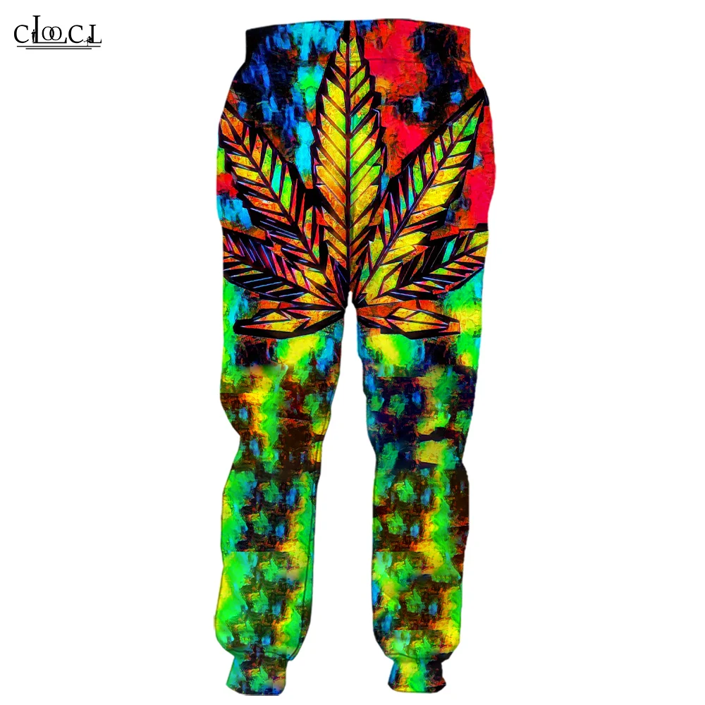 HX Fashion 3D Leaf męskie spodnie unisex elastyczne spodnie z kieszeniami osobowość DIY odzież moda Harajuku Casual męskie spodnie