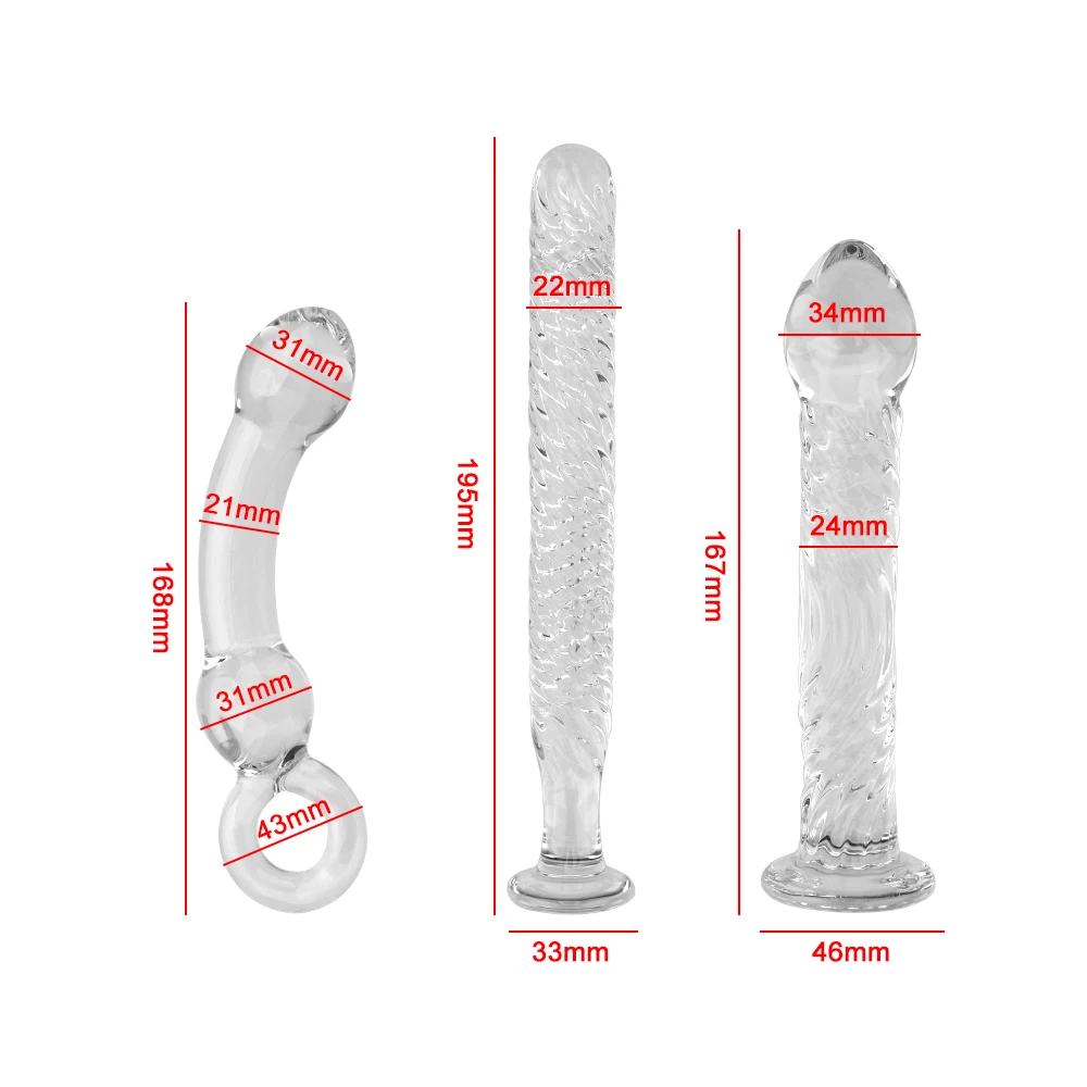 Transparent Glass Penis Wand Dildos For Women Vaginal Anal Plug Men Butt Dilator Female Masturbator Sex Toys Adults Erotic Goods