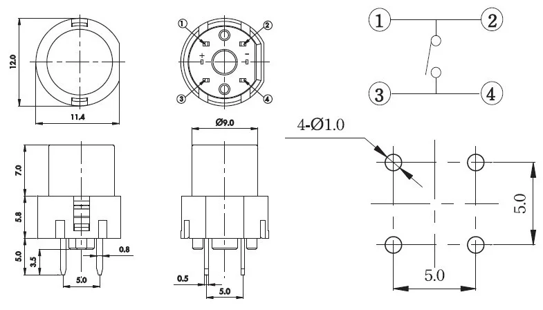Original new 100% button switch head 9MM light touch switch KS01-AV sound no lock stability