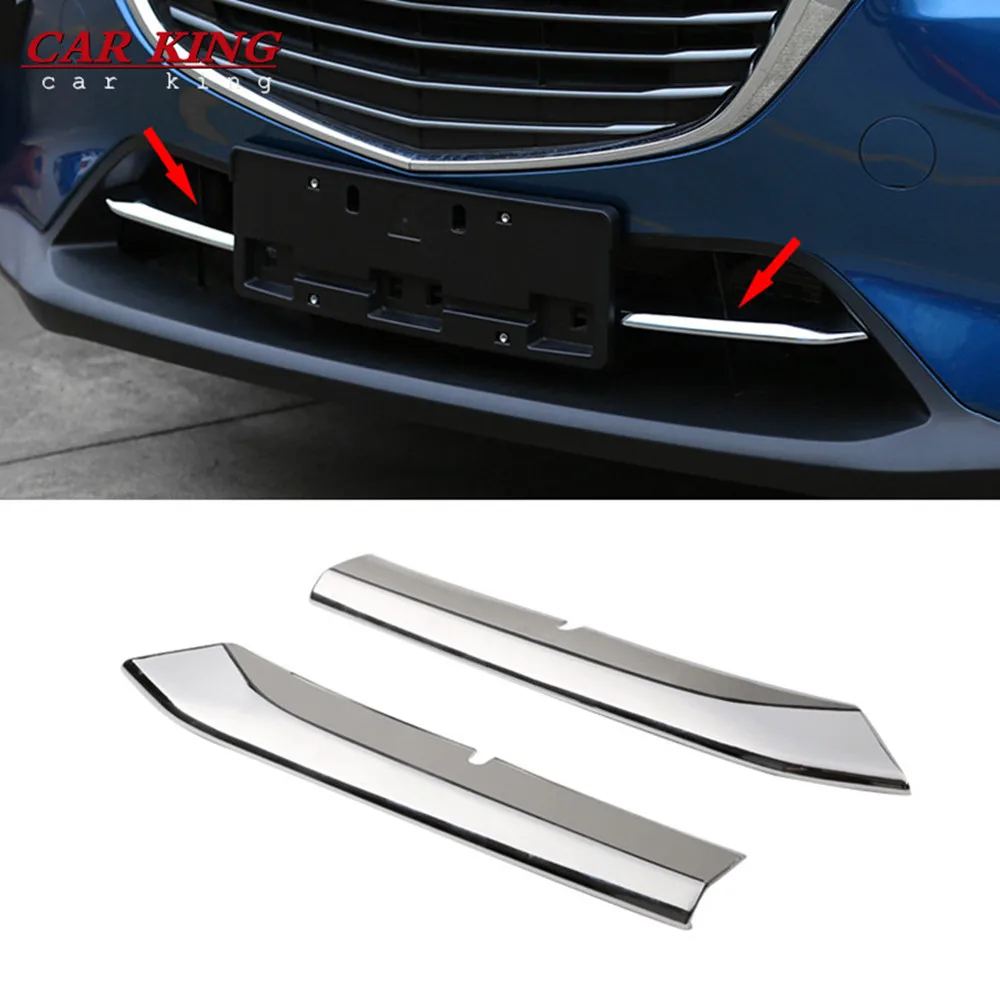 

ABS Chrome Car Styling External Accessories For Mazda CX-8 CX8 2017 2018 2019 Car Front Bumper Air-inlet Grille Trims 2pcs