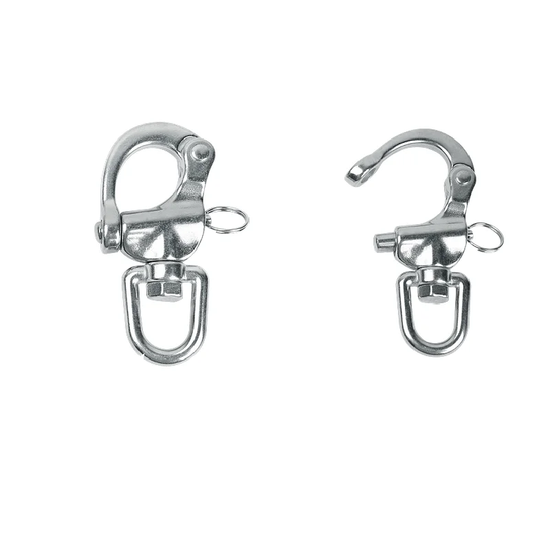 70mm 87mm Stainless Steel Swivel Snap Shackle Eyelet Shackles with D Ring Marine Boat Rigging Hardware SKD88