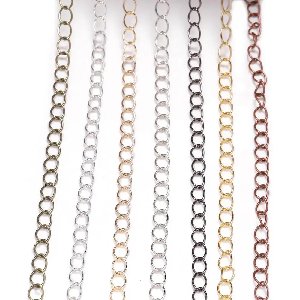 5m 10m/lot  Bronze Long Open Link Ring Extended Extension Necklace Chains Tail Extender For DIY Jewelry Making Accessories