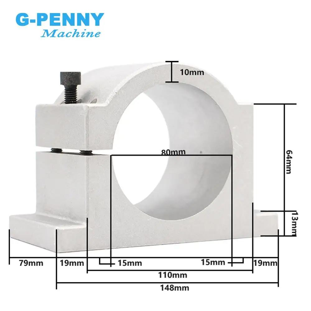 Imagem -04 - G-penny-água de Refrigeração Spindle Kit Cnc Motor Freqüência Drive 80 mm Suporte 75w Bomba Pinças 110v 220v 80*230 2.2kw