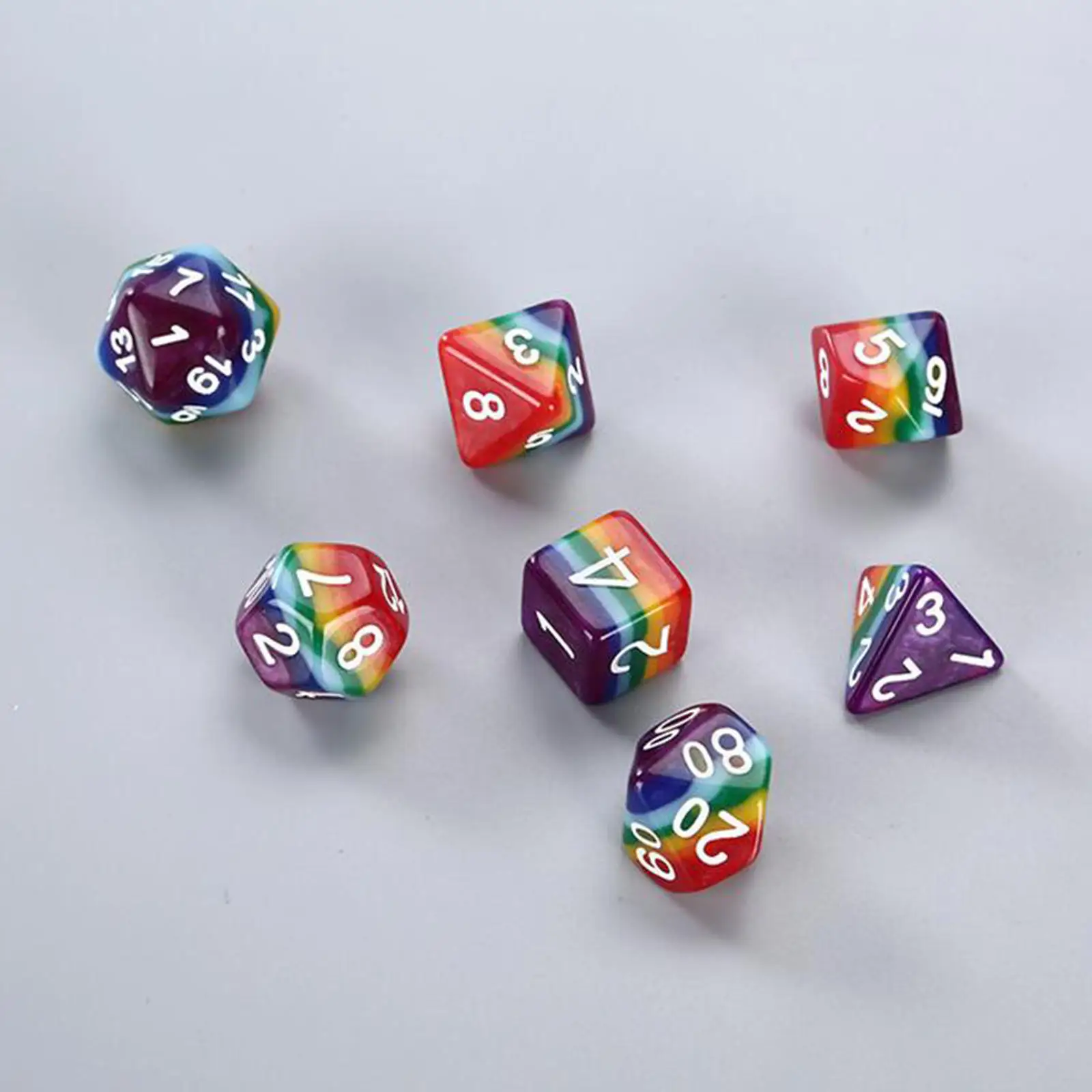 Mini conjunto de dados polyhedral 7 peças glitter acessórios para jogos dnd