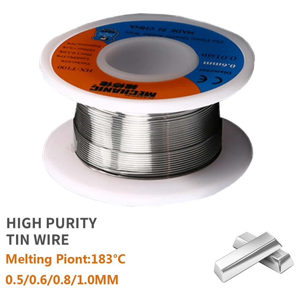 Kawat Solder Mekanik 0.3/0.5/0.6/0.8/1.0Mm Sn63/Pb37 Kawat Solder Timah Las Fusi Rendah Kemurnian Tinggi 55G Kawat Solder untuk BGA SMT