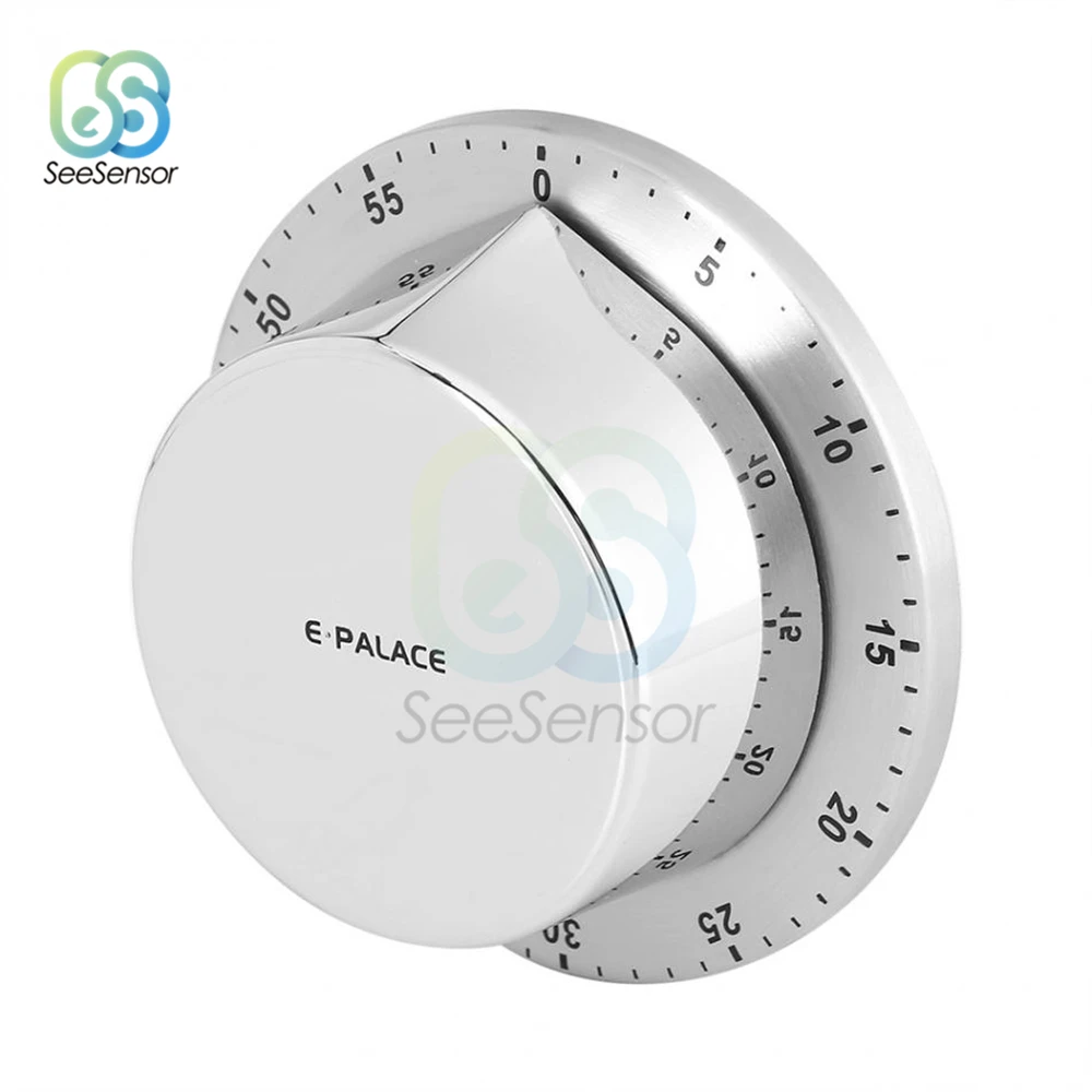 Temporizador de cozinha em aço inoxidável com base magnética Temporizador de cozinha mecânico Relógio despertador contagem regressiva Ferramentas de cozinha Gadgets de cozinha