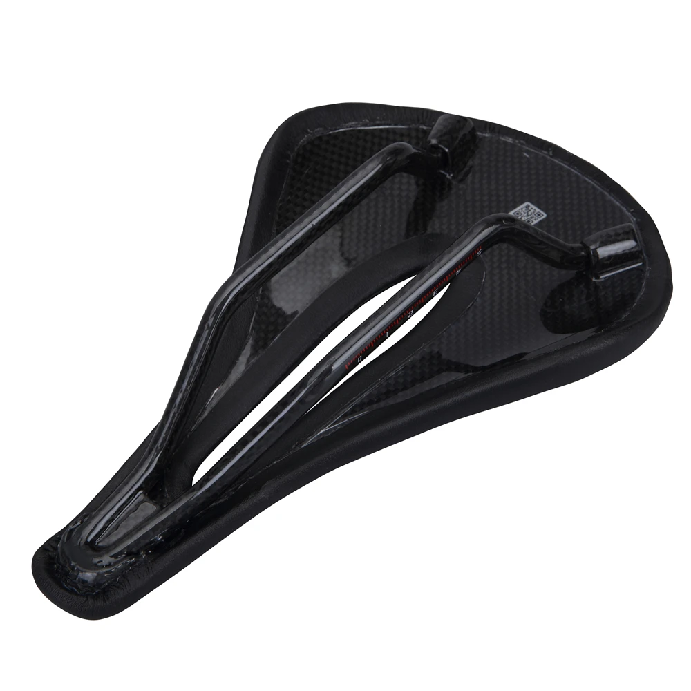 BALUGOE Carbon+Leather Bicycle Seat Saddle MTB Road Bike Saddles Mountain Bike Racing Saddle PU Breathable Soft Seat Cushion