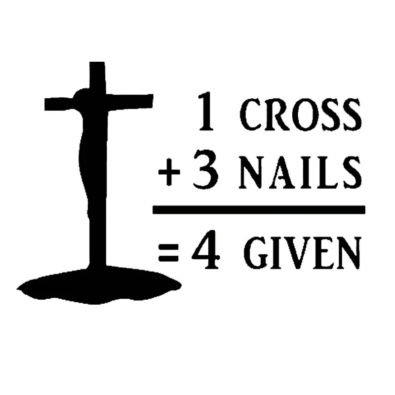 Car Covers Vinyl Decal Cross Nails Forgiven Christian Church Jesus Sticker Truck  Car Styling  Jdm