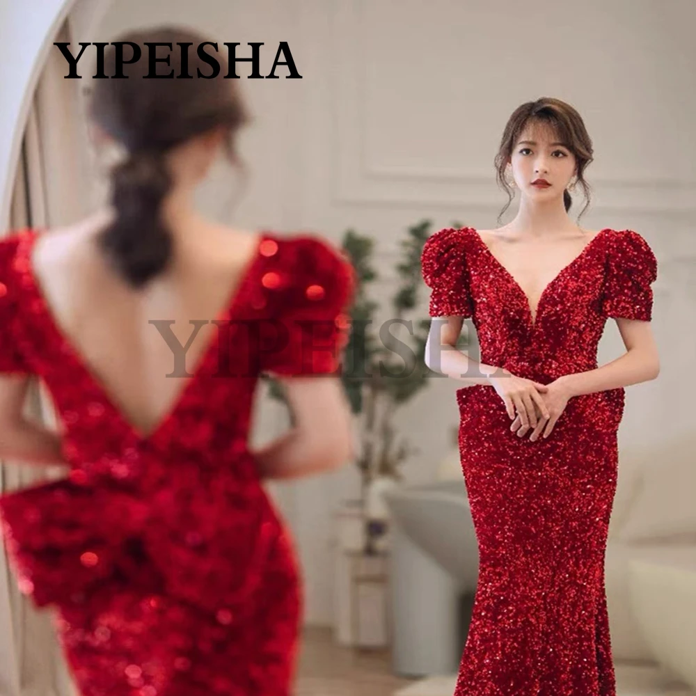 เซ็กซี่ Deep V-Neck สายสปาเก็ตตี้ชุดราตรี Backless High Side Slit ง่ายปาร์ตี้ชุดราตรี Vestidos De Fiesta Платье