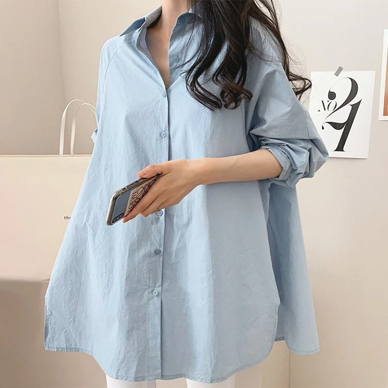 ZANZEA Women Autumn Blouse 2023 Fashion Lapel Long Sleeve White Shirts Asymmetrical Tops Casual Solid Buttons Blusas