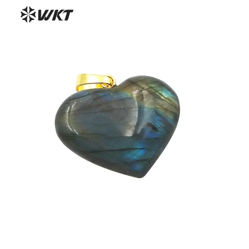 

WT-P1506 WKT кулон из натурального камня в форме сердца, кулон из лабрадорита, женский модный кулон, ювелирное изделие, подарок для женщин