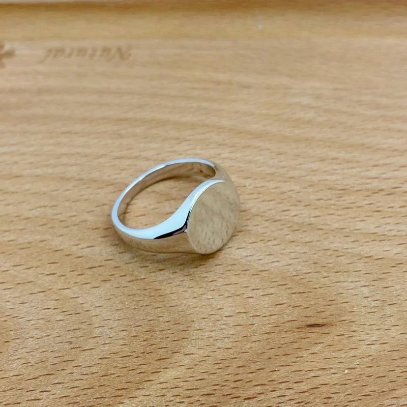 Custom Engravable Solid  925 Sterling Silver Signet Rings Mens Wedding Band Personalize Anniversary Jewelry Gift for VIP Link