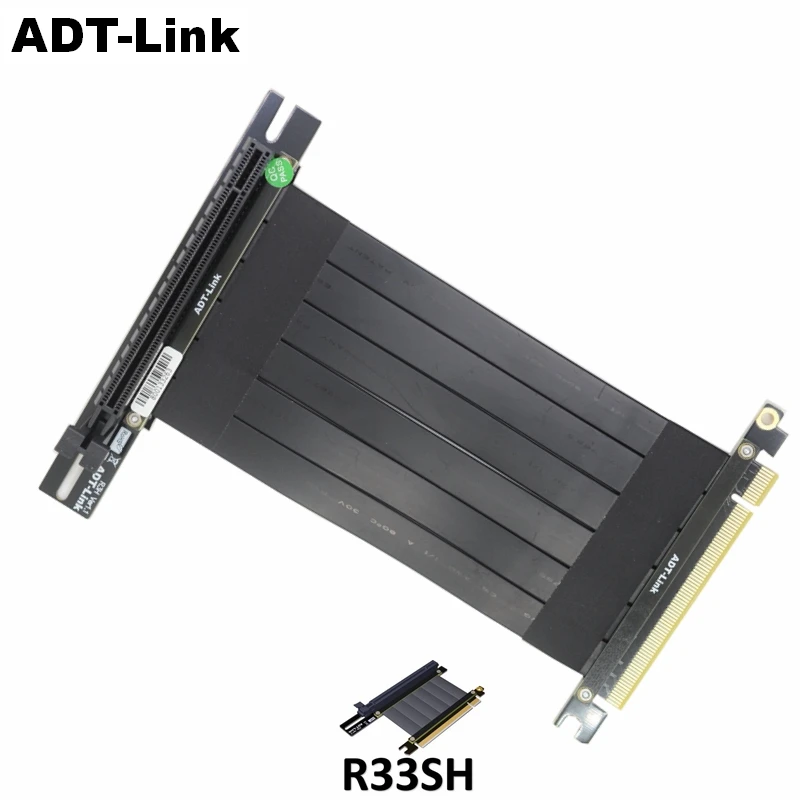 

ADT-Link Graphics Cards Vertical Bracket PCIe 3.0 x16 graphics video card to PCIe 3.0 x16 slot extension cable for ATX PC-Case