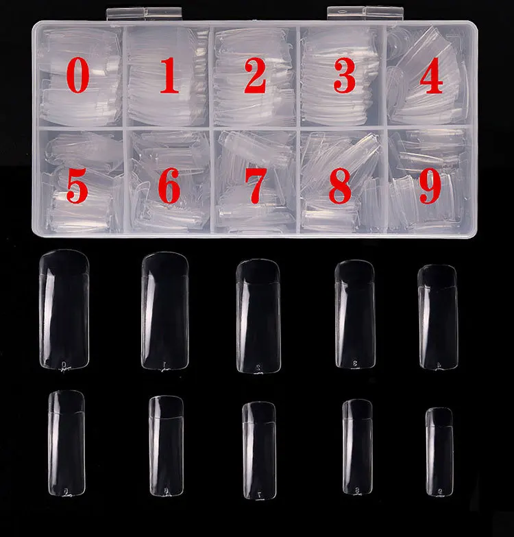 500 szt. Tipsów do paznokci Akrylowe sztuczne paznokcie Ozdoby Detal