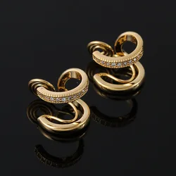Simple Mosquito Coil Ear Clip Double Ear Ring Conjoined Earring Circle Simple Temperament Earring Female Hot Sale