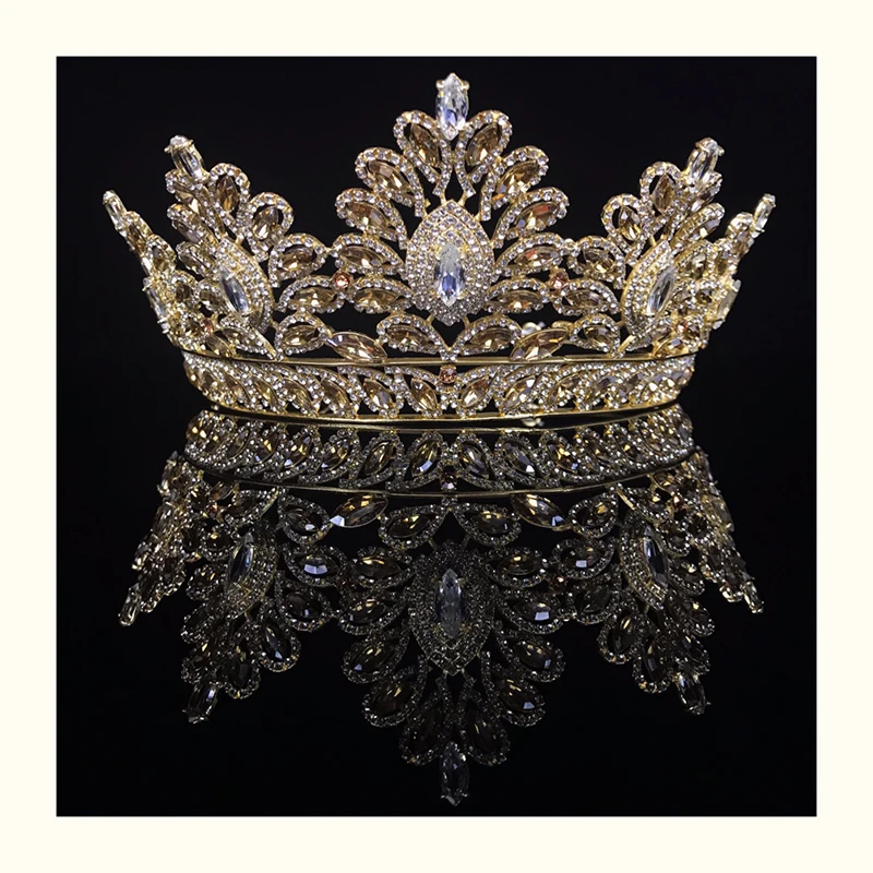 NiuShuya Baroque Luxury Wedding Hair Crown Crystal Princess Headband for Women Prom Queen Tiaras Pageant