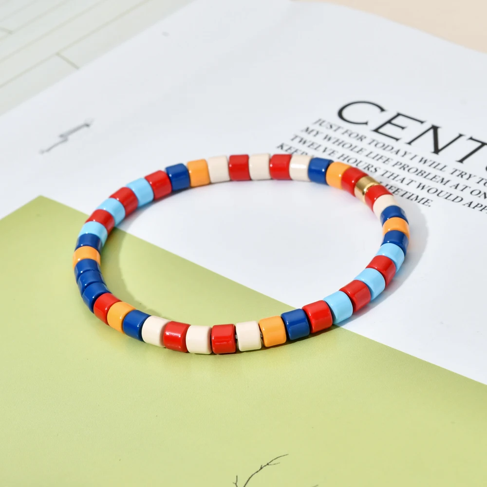 Boho Bohemian Handmade Charm Summer New Gold color Bracelet Tile Beads Friendship Bracelet Women Gifts Unisex Fashion Jewelry