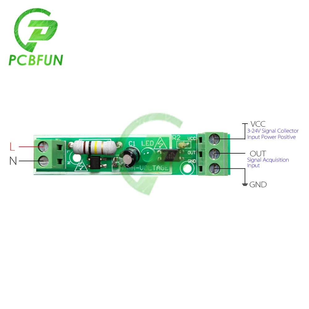 1-Bit AC 220V Optocoupler Isolation Module Voltage Detect Board Adaptive 3-5V for Isolamento Fotoaccoppiatore PLC Module