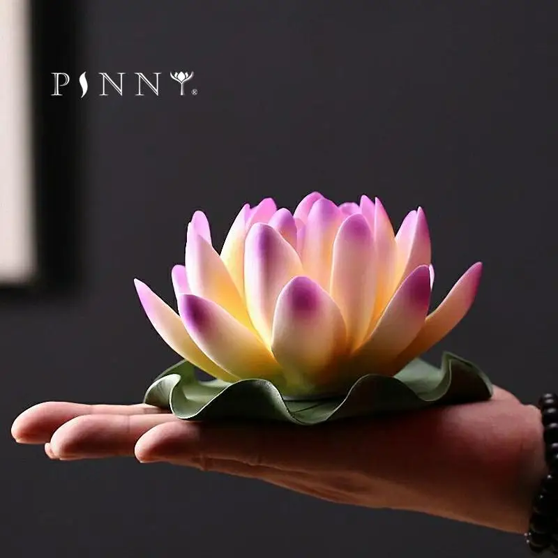 

PINNY Ceramic Lotus Stick Incense Censer Large Sandalwood Incense Base Zen Bouddha Home Decoration Accessories