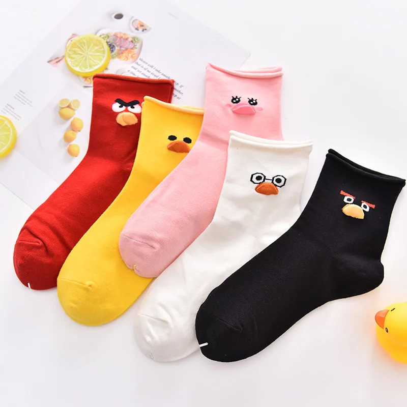 

socks Autumn Winter New Cotton Socks Women Socks Harajuku Socks funny Cartoon Animal Bird Duck Creative Personality Trend