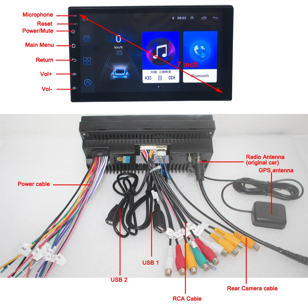 Android 10 Autoradio Universele Auto Dvd Speler Gps Navigatie Voor Nissan Tiida Qashqai X-Trail Hyundai Toyota Kia byd Mazda