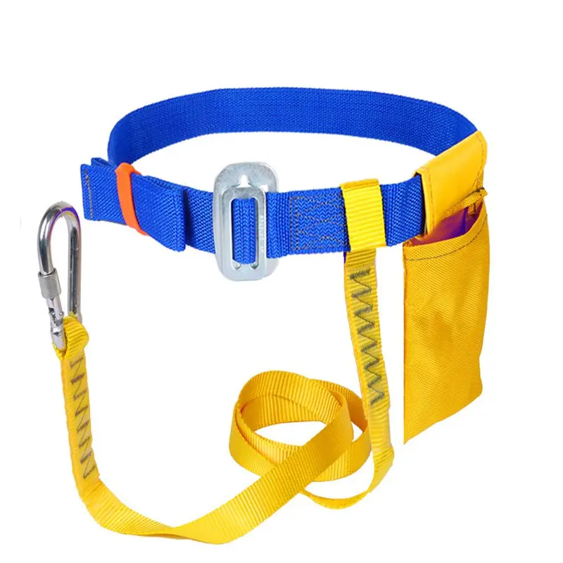 1 Set Single-Waist Type Seatbelt 1.6m Outdoor Construction Building Site Safety Belt Anti-fall High-Altitude Safety Rope