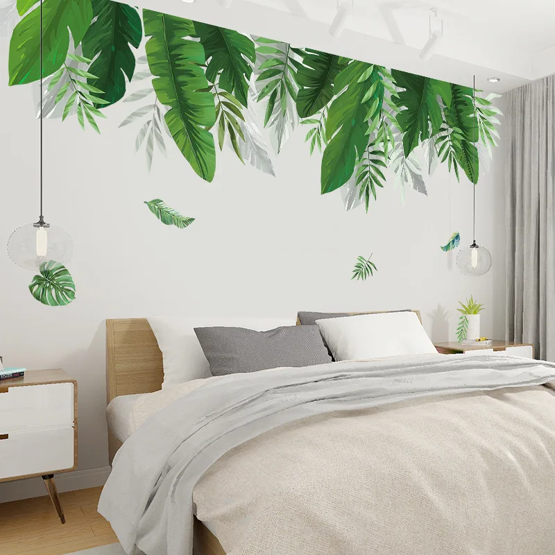 Tropical Plants Banana Leaf Wall Stickers for Living room Bedroom Background Wall Decor Vinyl Wall Decal Home Decor Wall Posters image 3