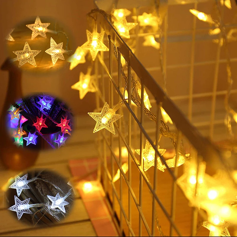 40/100 Led Star Light String Twinkle Slingers Batterij Aangedreven Lamp Vakantie Nieuwe Jaar Kerst Decoraties Voor Huis Fairy Lights