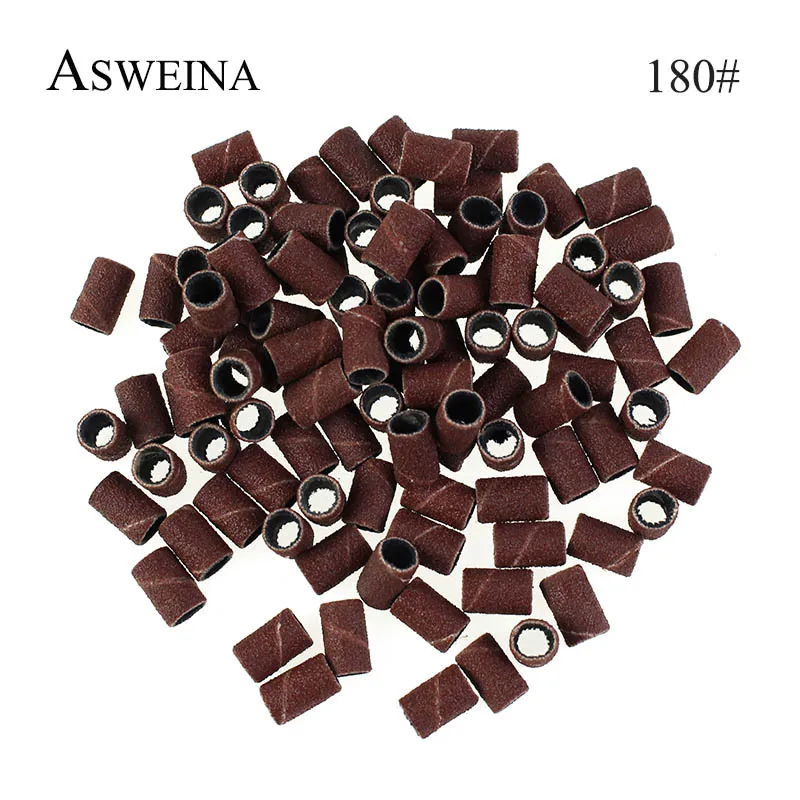 ASWEINA 100 個ネイルアートサンディングバンド電気ドリルビットアクセサリー Sandcloth 詰め替えサンディングスリーブ交換ツール