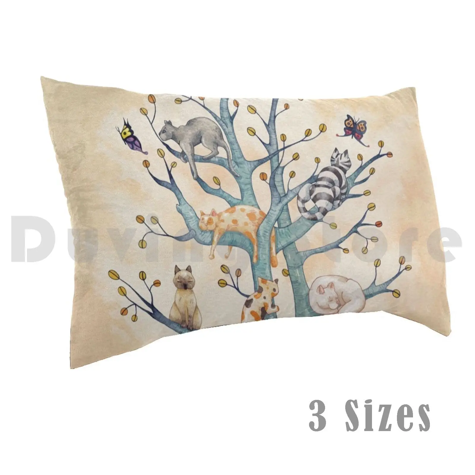 

Подушка с рисунком дерева кошки, животного, 35x50
