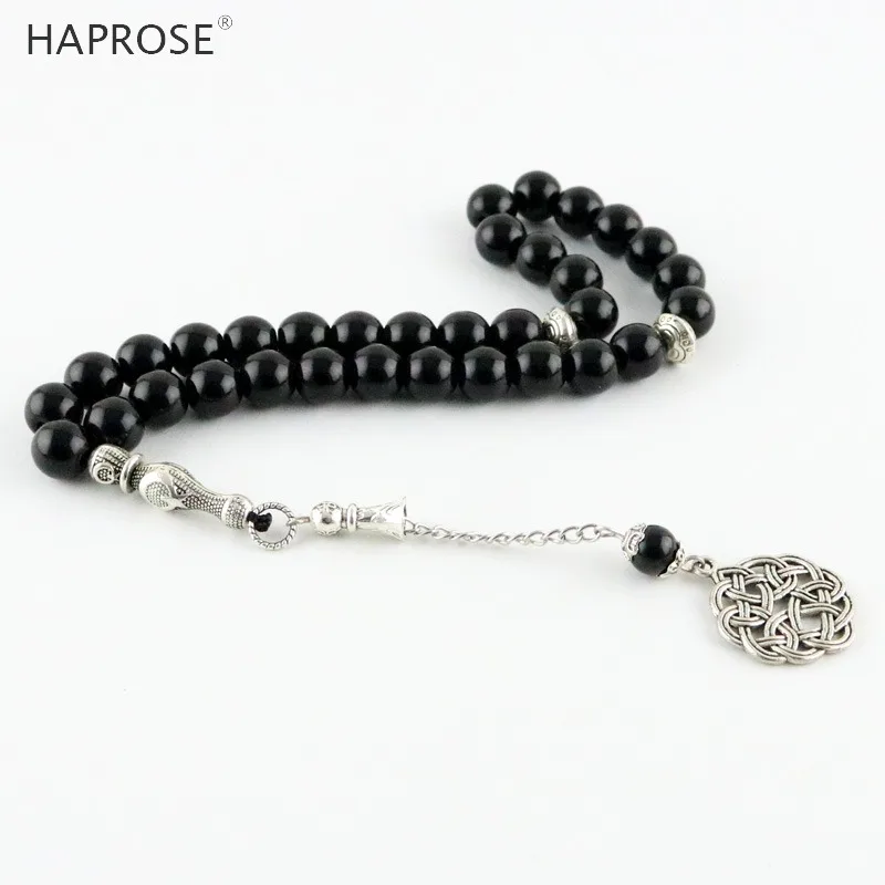 Man's Black agates Tasbih New style Black stone Muslim prayer beads 33 66 99 Misbaha beads Rosary Islamic Tasbeeh gift