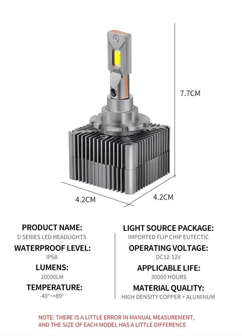 100W 6000k auto LED fari auto D1S D2S D3S D4S D5S D8S fari nascosti auto led 20000LM 12V