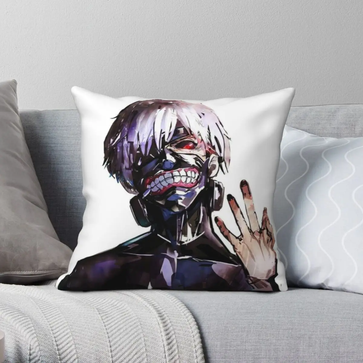 Ken Kaneki Tokyo Ghoul Pillowcase Polyester Linen Velvet Creative Zip Decor Throw Pillow Case Sofa Cushion Cover 18