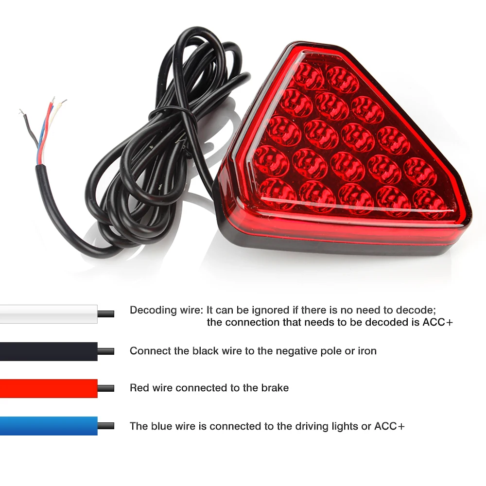 OKEEN F1 Triangle Style Light Car Pilot Stop Safety Lights Sporty Rear Third Brake Light Auto Tail Warning Brake Signal Lamp 12V