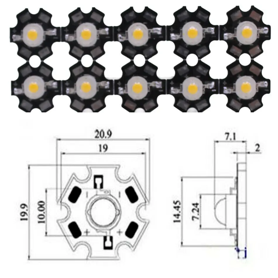 

1W 3W Full spectrum white light 3.2-3.6v 350mA,700mA Full Spectrum LED Grow Light Diodes For DIY Plant Grow , 20mm PCB star