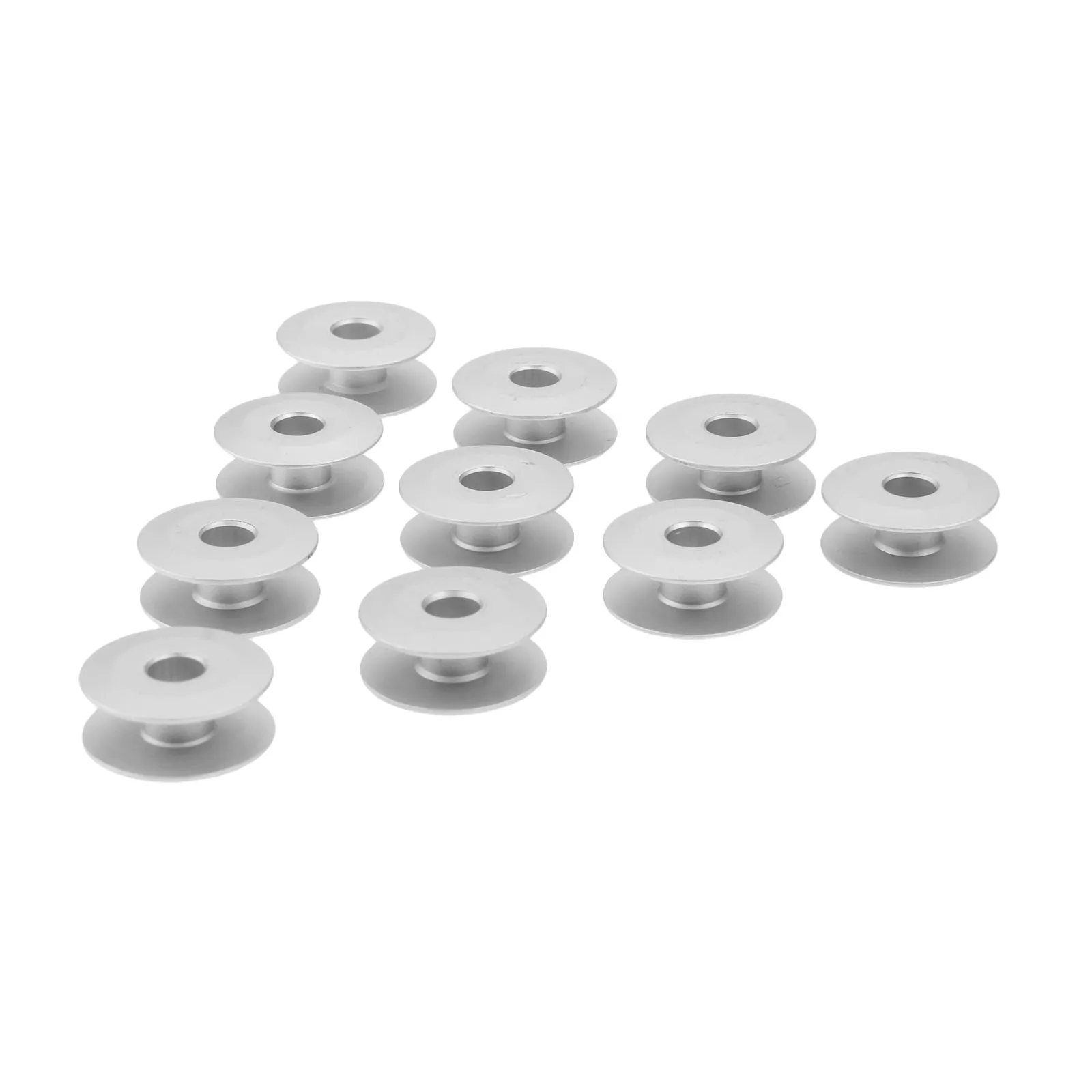 DRELD 20Pcs Aluminum Single Needle Flat Car Bobbins Spools Fit For Singer Brother Juki Lockstitch Industrial Sewing Machine