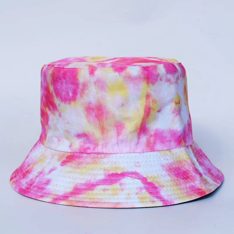 Summer Tie Dye Bucket Hat for Men Women Reversible Fashion Hip Hop Fisherman Hat Bob Street Outdoor Travel Boys Girl Hat Panama