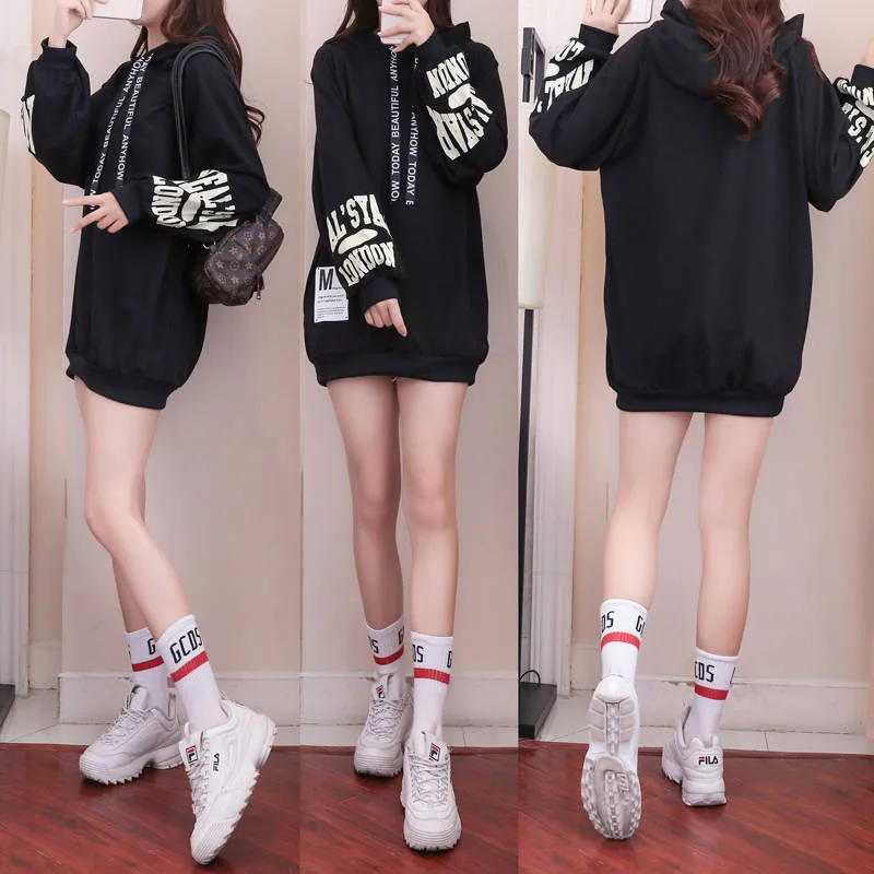 Women Autumn Kawaii New Girls Sweatshirt Women Long Sleeve Cute Hooded Pullover Print Hoodies Women Hoodies  Korean Casual