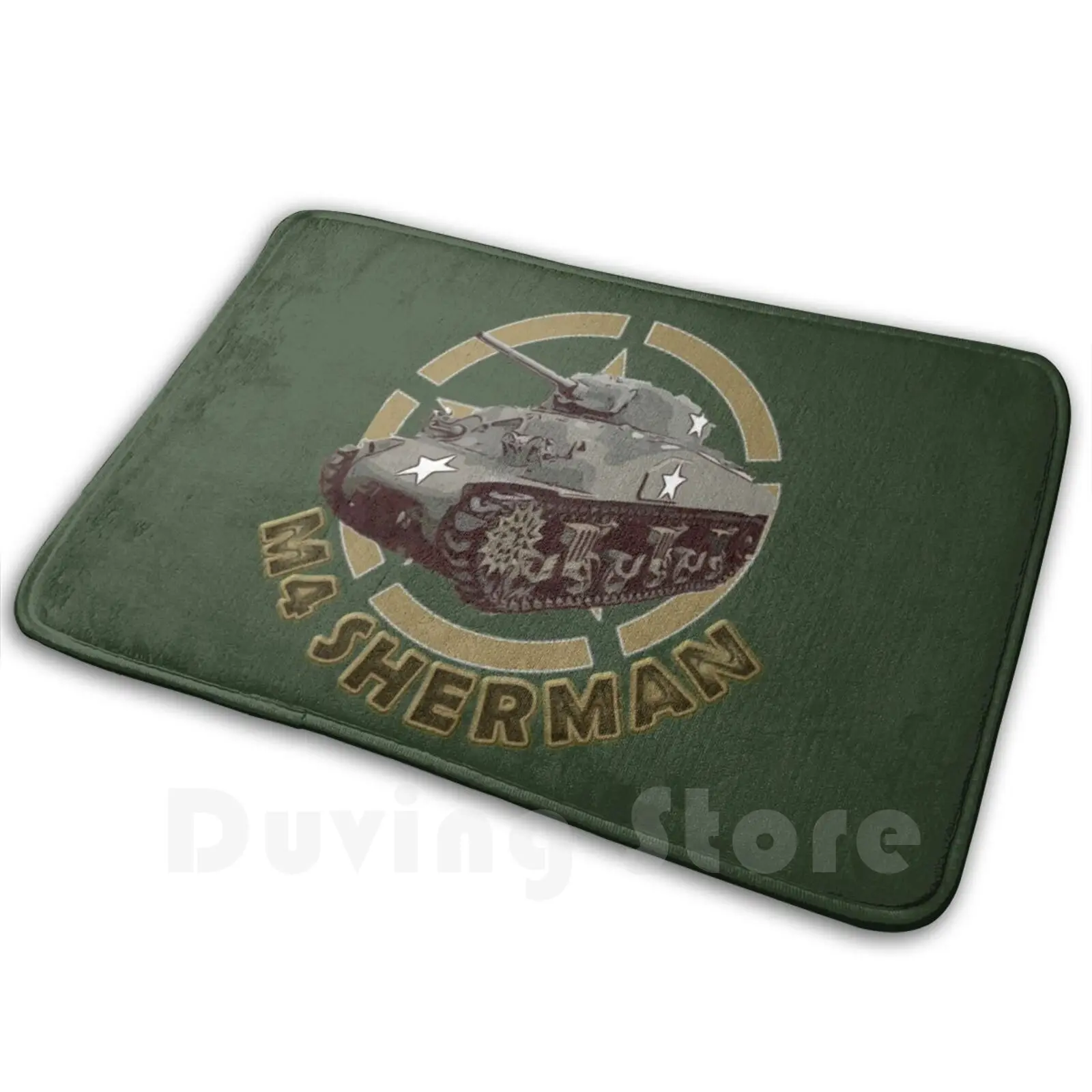 M4 Sherman Ww2 American Medium Tank Mat Rug Carpet Anti-Slip Floor Mats Bedroom M4 Sherman Medium Tank Fighting Vehicle World