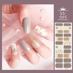 Fiocco di neve adesivi per unghie dorati accessori per unghie decorazioni per unghie colorate adesivi per Nail Art progettati autoadesivi per unghie