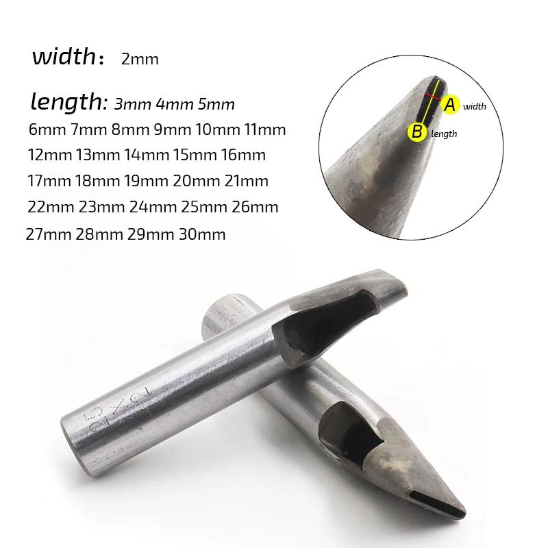 QJH Width 2mm DIY leather punching punch tool oval waist punch flat mouth punch rounded word flat