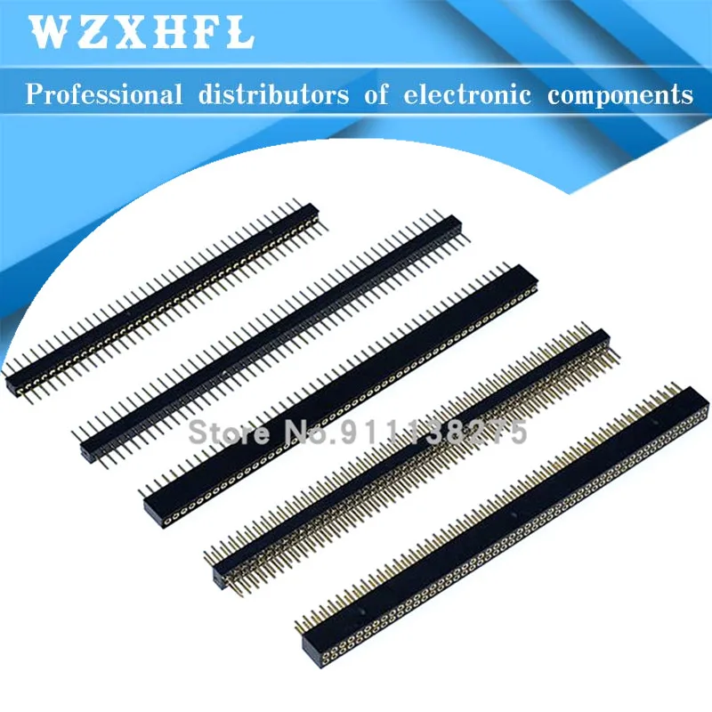 1.27mm Pitch 1.27 Single Double Row Male Female Round Pin Header 1*50P Breakaway PCB Board colour Connector Strip Pinheader 2x50