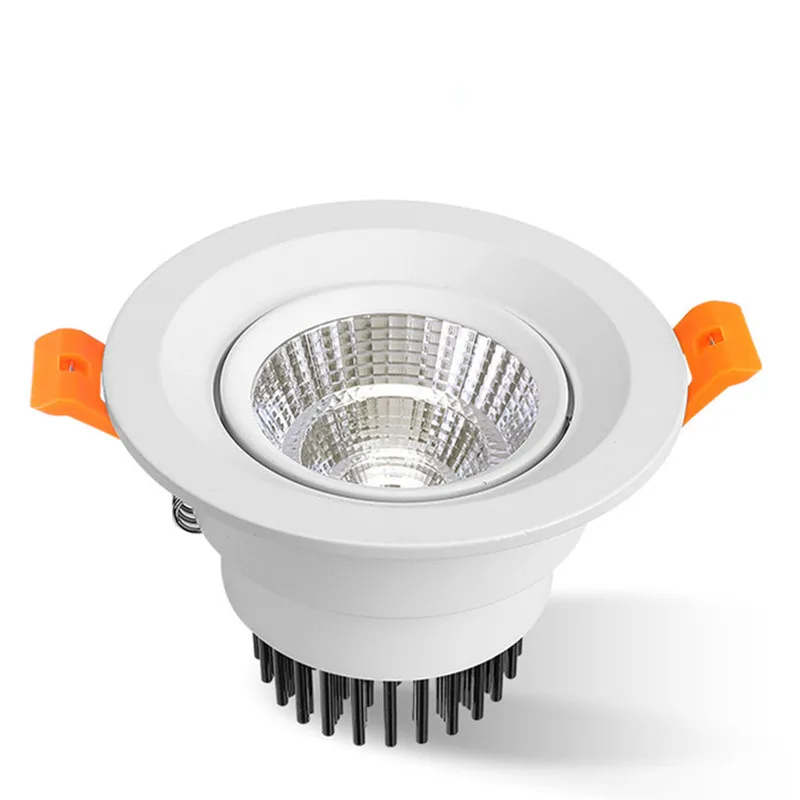 Wbudowane regulowane okrągłe źródło świetlówka LED z 15 ° bezpłatne dostosowanie 9W 12W oświetlenie wewnętrzne AC110V-230V dekoracją punktową