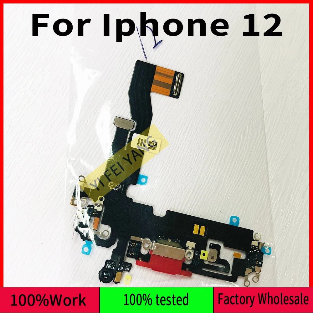 

AAA Charging Dock Connector, Charger Plug Port, Flex Cable, Mic Repair Parts, iPhone 12 Pro Max, 5Pcs