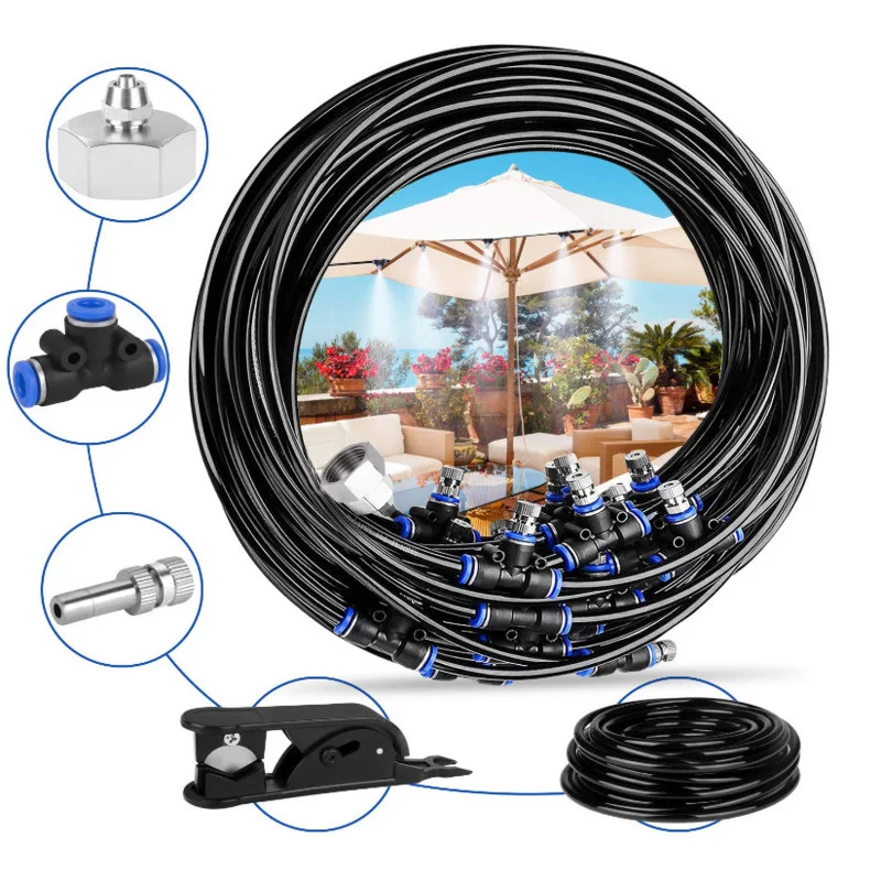5-20m Water Fogger Misting Cool System Kit For Greenhouse Garden Patio Water Terrace Mister Line System Brumisateur Terrasse