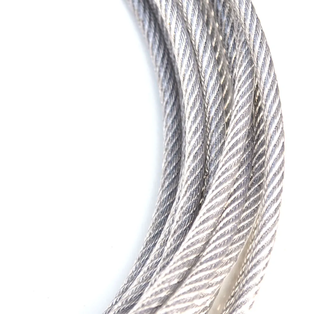 4mm 5mm 6mm 8mm Stainless Steel Wire Rope Cable PVC Plastic Coated 7 x 7/ 7 x 19 1Meter