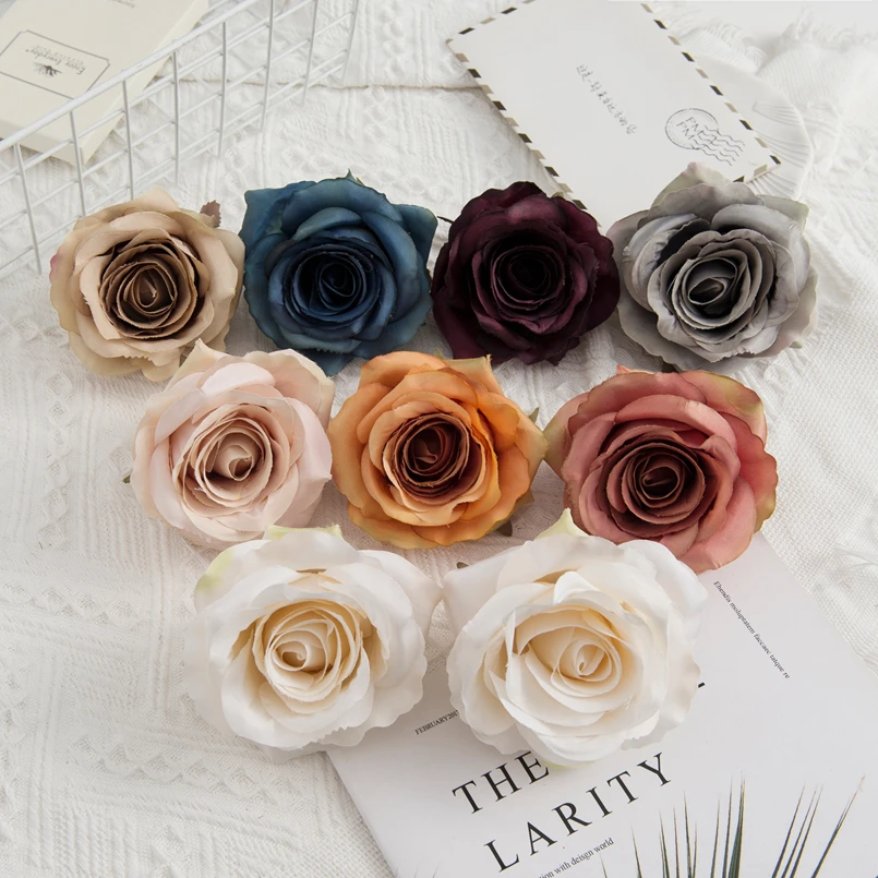 10 Stück Künstliche Blumen Großhandel Seiden-Rosen Weihnachtsbaum-Dekoration Heimdekoration Hochzeitskranz Brautzubehör Geschenkbox – Detail 1